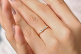 1.6ct Engagement Ring Baguette Diamond Cluster Minimalist 14k Yellow Gold Finish