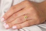 1.5ct Oval Cut Yellow Citrine Diamond Halo Engagement Ring 14k YellowGold Finish