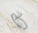 2.5Ct Heart Cut Diamond Stackable Stylish Engagement Ring 14K White Gold Finish