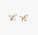 1ct Marquise Cut VVS1 Diamond Butterfly Design Stud Earrings 14k RoseGold Finish