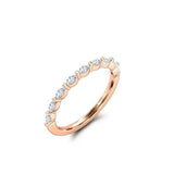 Stackable Half Eternity Wedding Band 0.23ct Marquise Diamond 14k Rose Gold Over