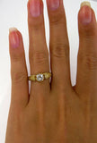 0.75Ct Round Cut Diamond Vintage Solitaire Engagement Ring 14K Yellow Gold Over