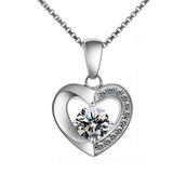 1.2ct Round Cut VVS1D Diamond Pendant Heart Shape 14k White Gold Finish NO CHAIN