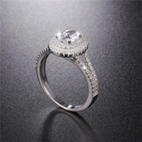 2.5ct Oval Cut Diamond Engagement Ring 14k WhiteGold Over Double Halo Split Band