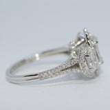 5Ct Marquise Cut VVS1 Diamond Halo Trilogy Engagement Ring 14K White Gold Finish