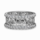 2Ct Round Cut Diamond Mesh Hearts Half Eternity Wedding Band 14K White Gold Over