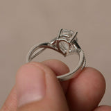 Infinity Solitaire Engagement Ring 1ct Pear Cut Diamond 14k White Gold Finish