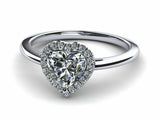 1.4ct Heart Cut VVS1D Diamond Halo Solitaire Engagement Ring 14k White Gold Over