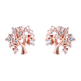 1.3ct Round Cut Diamond Tree Branch Style Stud Earrings 14k Rose Gold Finish