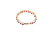 1ct Round Cut Pink Ruby Half Eternity Wedding Band Ring 14k Rose Gold Finish