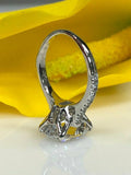 1.6ct Long Cushion Cut Diamond Solitaire Engagement Ring 14k White Gold Finish