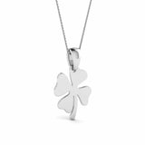 Four Leaf Clover Lucky Pendant Gift 14k White Gold Finish NO CHAIN