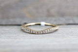 0.5ct Round Cut Diamond Wedding Band Curved Half Eternity 14k Yellow Gold Finish