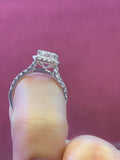 1.2ct Radiant Cut VVS1 Diamond Accent Halo Engagement Ring 14k White Gold Finish