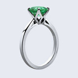 1.38ct Green Emerald Cut Engagement Ring Solitaire Love 14k White Gold Finish