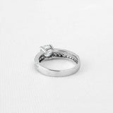 2.9ct Round Cut Diamond Dual Row Split Band Solitaire Ring 14k White Gold Finish