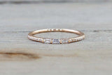 1ct Baguette Cut Diamond Wedding Band 14k Yellow Gold Finish Stackable Promise