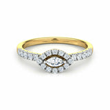 1.3ct Engagement Ring Marquise Cut Diamond Accent Halo 14k Yellow Gold Finish