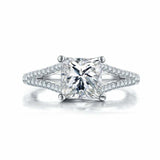 2.4ct Princess Cut Diamond Engagement Ring Split Shank Band 14k WhiteGold Finish