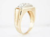 3ct Round Brilliant Cut Diamond Trilogy Men Engagement Ring 14k Yellow Gold Over