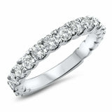 2.5ct Round Cut Diamond Stylish 3/4th Eternity Wedding Band 14k White Gold Over