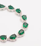 10ct Green Emerald Elegant Gatsby Women Gemstone Bracelet 14k White Gold Finish