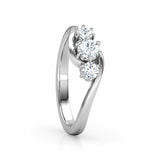 1.5Ct Round Cut VVS1/D Diamond Three Stone Engagement Ring 14K White Gold Finish