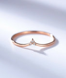 0.2ct Round Cut Diamond Wedding Ring Band Trilogy Minimalist 14k RoseGold Finish