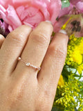 0.2ct Round Cut Diamond Wedding Band Ring 14k Rose Gold Finish Chain Minimalist