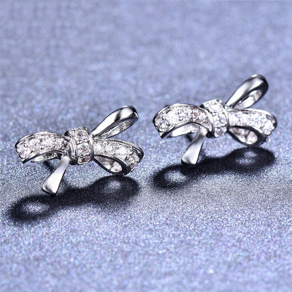 1.5ct Round Cut Diamond Knot Unique Design Stud Earrings 14k White Gold Finish