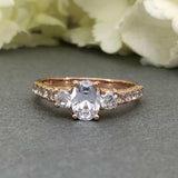 3 Stone Accent Solitaire Engagement Ring 2ct Oval Diamond 14k Rose Gold Finish