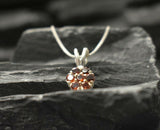 1.6ct Red Garnet Pendant Round Cut Cluster 14k White Gold Finish NO CHAIN