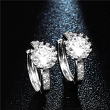 3Ct Round Cut Diamond Elegant Milgrain Women Drop Earrings 14K White Gold Finish