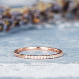 Half Eternity Wedding Ring Band 0.5ct Round Cut Diamond 14k Rose Gold Finish