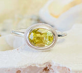 2ct Engagement Ring Oval Cut Yellow Sapphire Solitaire 14k White Gold Finish