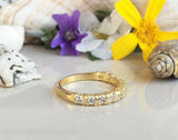 1.55ct Wedding Ring Band Round Cut Diamond Stackable Design 14k Yellow Gold Over