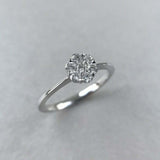 Floral Minimalist Engagement Ring 1.2ct Round Cut Diamond 14k White Gold Finish