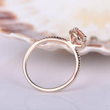 1.2ct Pear Cut Peach Morganite Solitaire Engagement Ring 14k Rose Gold Finish