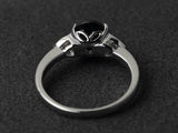 3ct Engagement Ring Oval Cut Black Diamond Petite Solitaire 14k WhiteGold Finish