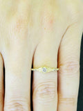 1ct Round Diamond Engagement Ring Antique Inspired Solitaire 14k YellowGold Over