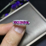 1.5ct Marquise Cut Pink Sapphire Wedding Band Half Eternity 14k WhiteGold Finish