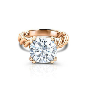 Twisted Infinity Engagement Ring 3.5ct Cushion Cut Diamond 14k Rose Gold Finish