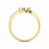 1.6ct Engagement Ring Round Diamond Twist Swirl Solitaire 14k Yellow Gold Finish