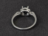 2ct Engagement Ring Oval Black Diamond Leaf Accent Solitaire 14k WhitevGold Over