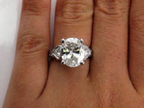 4Ct Oval Cut Diamond Vintage Engagement Ring 14K White Gold Finish Round Accents