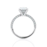 2.6ct Oval Cut Diamond Accent with Solitaire Engagement Ring 14k White Gold Over