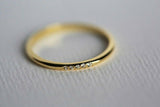 0.15ct Round Cut Diamond Wedding Band 14k Yellow Gold Finish Thin Minimalist