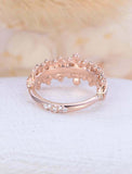 2ct Round Cut Diamond Wedding Band Cluster Statement Vintage 14k RoseGold Finish