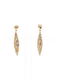 0.3ct Round Cut Moissanite Comb Mesh Dangle Earring Women 14k Yellow Gold Plated