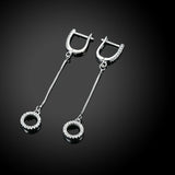 1.5ct Round Cut VVS1 Diamond Round Shape Long Drop Earrings 14k WhiteGold Finish